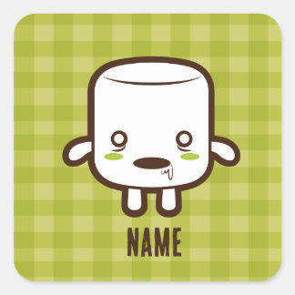 Adesivo Quadrado Zombie Marshmallow Halloween