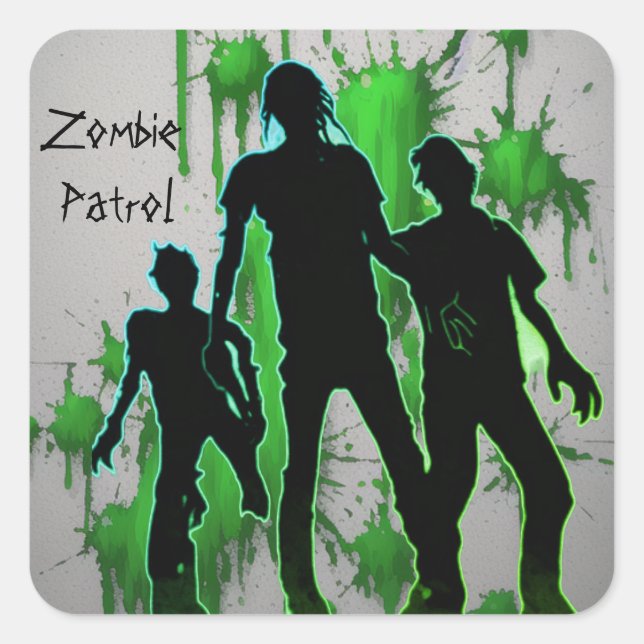 Adesivo Quadrado Zombie patrulha Stickers (Frente)