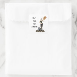 Adesivo Quadrado Zombie Pin Up Girl Protest II Stickers