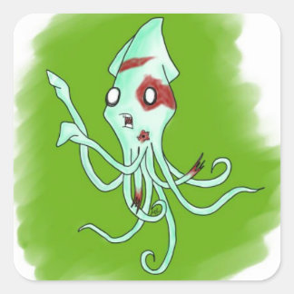 Adesivo Quadrado Zombie Squid