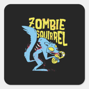 Adesivo Quadrado Zombie Squirrel