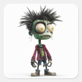 Adesivo Quadrado Zombo Kid - Vinheta Morta