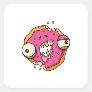Adesivo Quadrado Zumbi de Donut Legal