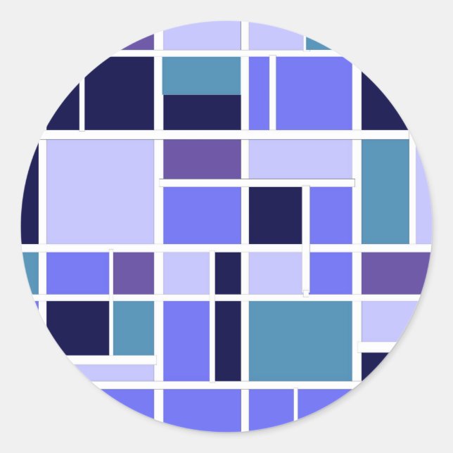 Adesivo Quadrados Azuis Modernos (Frente)