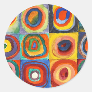 Adesivo Quadrados com Círculos Concentrados por Kandinsky