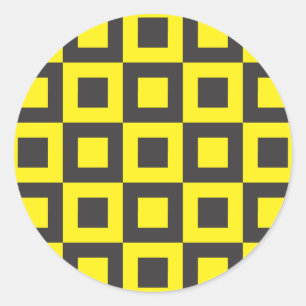 Adesivo quadrados pretos e amarelos sem costura, em quadra