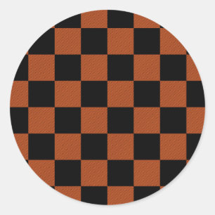 Adesivo Quadrados Xadrez Preto e Laranja Plaid de Búfalo