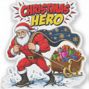 Adesivo Quadrinho do Herói de Natal Papai Noel