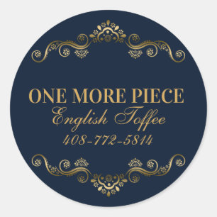 Adesivo Quadro azul & Dourado elegante