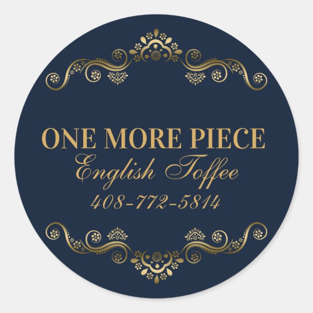 Adesivo Quadro Azul e Dourado Elegante (Frente)