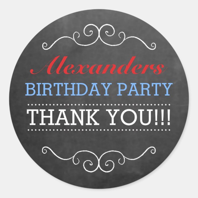 Adesivo Quadro de aviso - Festa de aniversário azul branco (Frente)