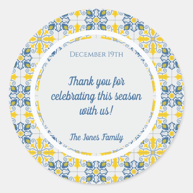 Adesivo Quadro de azulejos bonito portugueses para o Natal (Frente)