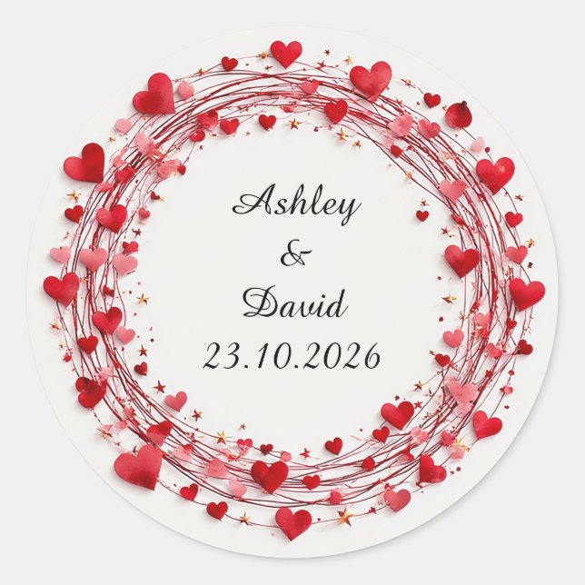 Adesivo Quadro de Corações Vermelhos (Frente)