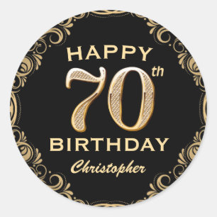 Adesivo Quadro de Festa de aniversário preto e brilhante D