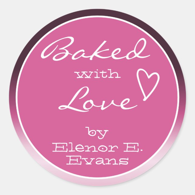 Adesivo Quadro de Gradação de Mão Roxo Rosa Feita com Amor (Frente)