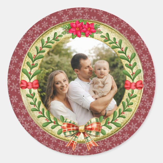 Adesivo Quadro de imagem personalizado e coroa de Natal (Frente)