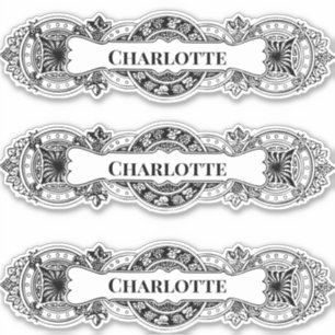 Adesivo Quadro de nome barroco personalizável