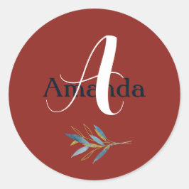 Adesivo Quadro de Ouro Arredondado Personalizado com Buquê