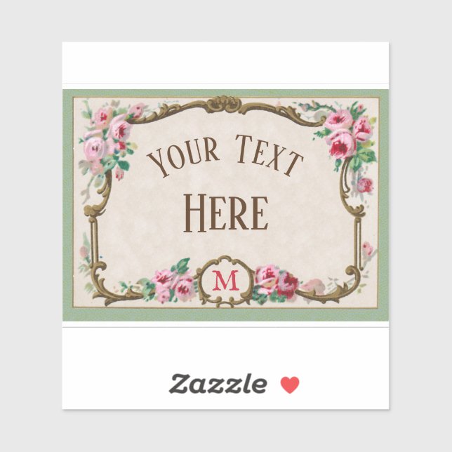 Adesivo Quadro de Vazio de Perfume para Rosa francês antig (Folha)