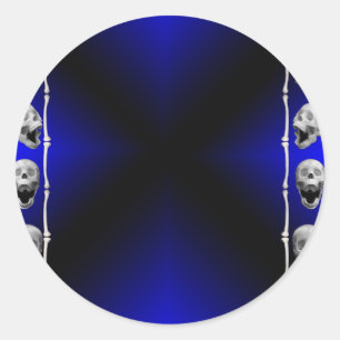 Adesivo Quadro do crânio no Dia das Bruxas Azul e Negro