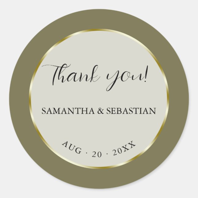 Adesivo Quadro Dourado Verde Khaki (Frente)