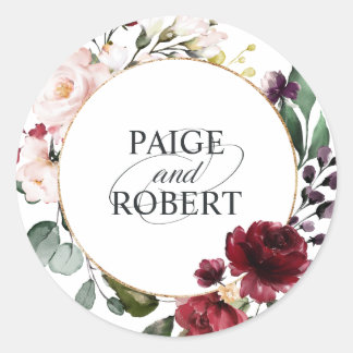 Adesivo Quadro Floral na Borgonha e Dourado