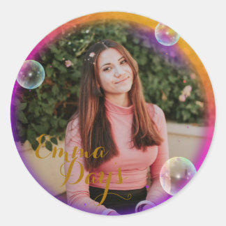 Adesivo quadro fotográfico redondo clássico pessoal