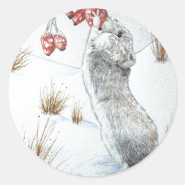 Adesivo quadro sazonal de cena de neve fofa
