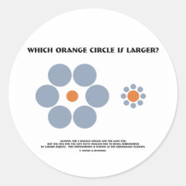 Adesivo Qual Círculo Laranja É Maior? (ilusão óptica)