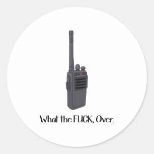 Adesivo Qual é o Ícone de Rádio Walkie Muito Engraçado 