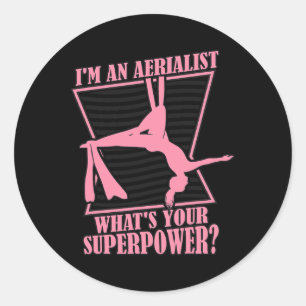 Adesivo Qual é sua Ginástica de Superpoder Ioga Aérea Aeri
