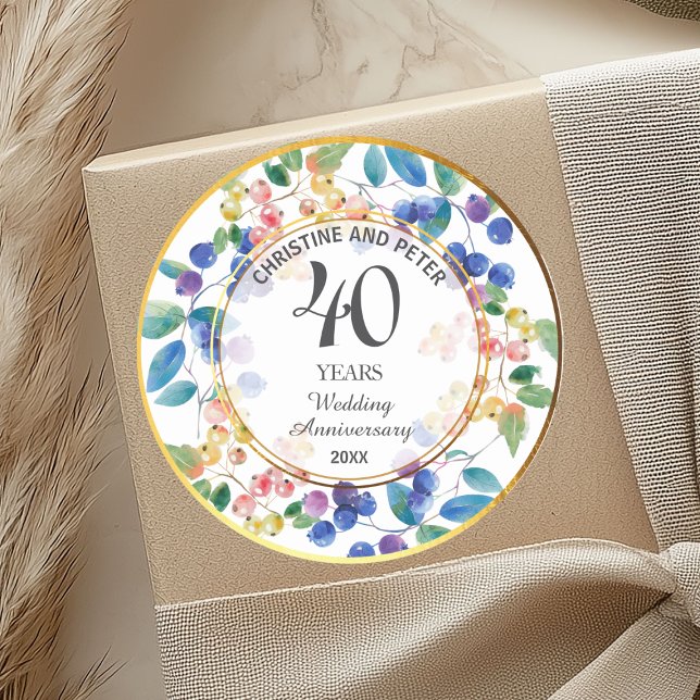 Adesivo Qualquer Aniversário de Casamento (40) Moldura Dou (Criador carregado)