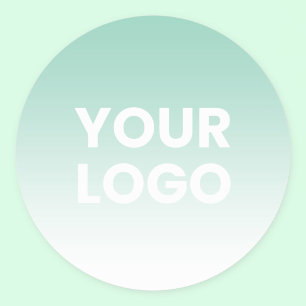 Adesivo Qualquer Cor de Fundo Gradiente Branco & Seu Log