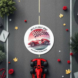Adesivo Qualquer Festa de aniversário de Carro de Corrida