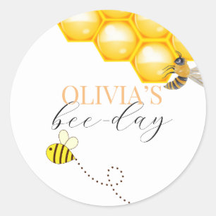 Adesivo Qualquer idade, aniversário do tema das abelhas