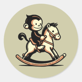 Adesivo Qualquer Macaco Colorido No Cavalo Rocco