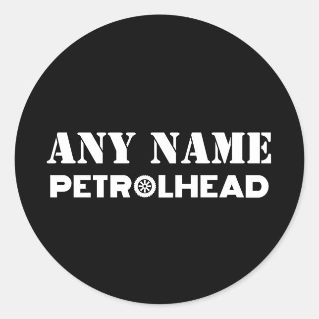 Adesivo Qualquer nome de Petrolhead Personalizada (Frente)