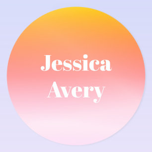 Adesivo Qualquer Nome   Texto Estiloso Retro-Moderno Color