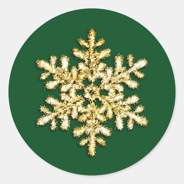 Adesivo Qualquer Selo Dourado Crystal Snowflake De Fundo D (Frente)