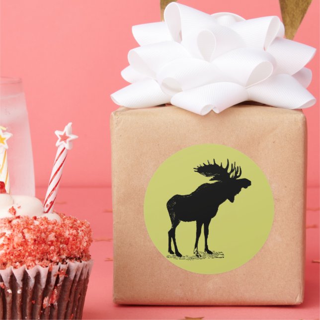 Adesivo Qualquer Silhueta de Alce de Cor Personalizada (Festa)