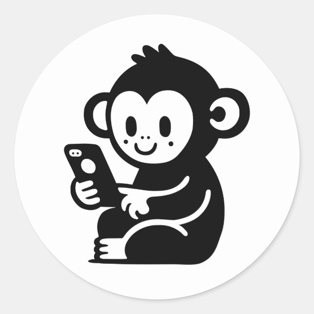 Adesivo Qualquer Telefone do Macaco a Cor (Frente)