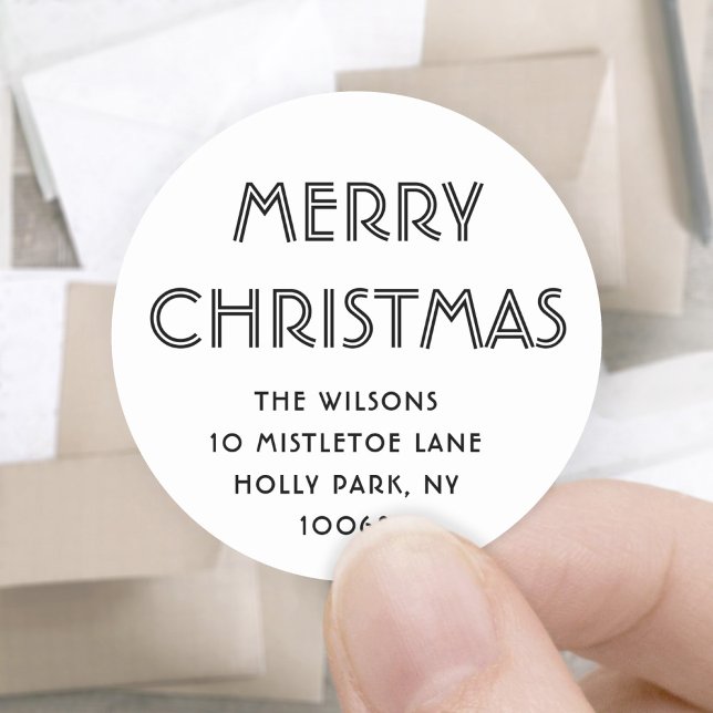 Adesivo Qualquer texto Mínimo Endereço de Devolução Preto  (Criador carregado)