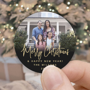 Adesivo Qualquer Texto Moderno Script Simples Foto Preto e