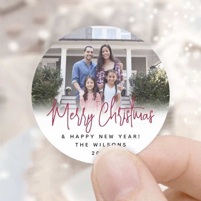 Adesivo Qualquer Texto Tipografia de Script Vermelho Simpl (Criador carregado)