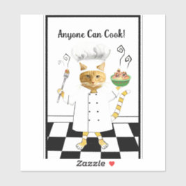 Adesivo Qualquer Um Pode Cozinhar Vinheta De Vinil Com Cor