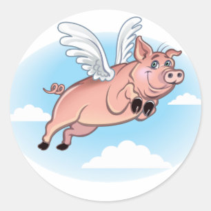 Adesivo Quando os porcos voam, o divertimento acontece