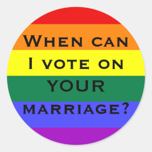 Adesivo Quando posso eu votar em SEU casamento?