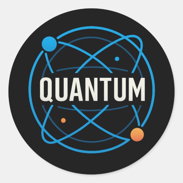 Adesivo Quantum Orbit Badge – Futuristic Science Design (Frente)