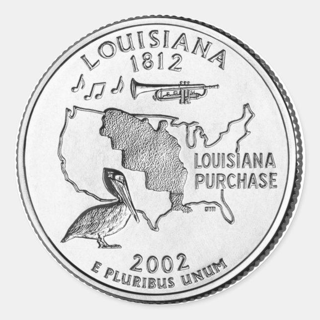 Adesivo Quarter do estado da Louisiana (Frente)