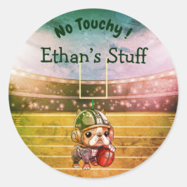 Adesivo Quarterback francês de buldogue Estudante Pertence